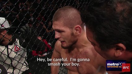 Khabib Nurmagomedov sagt Michael Johnson, dass er aufgeben soll, und beleidigt Dana White
