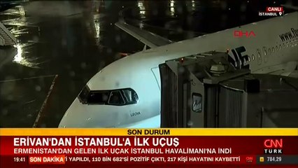 Erivan'dan ilk uçuş gerçekleşti! 64 yolcu İstanbul'a indi