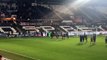 Luton's players salute the away fans at Swansea on Tuesday night