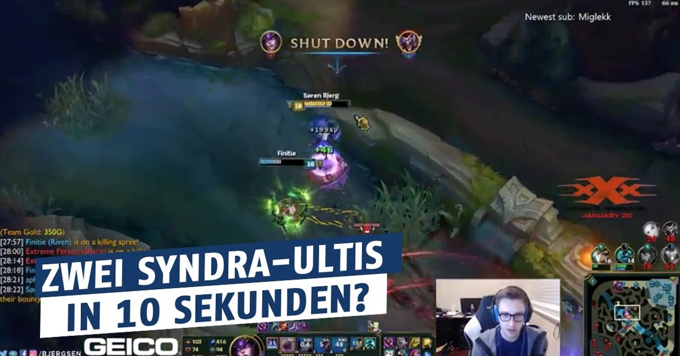 League of legends: bjergsen ist so stark, dass er syndras ulti zweimal einsetzen kann