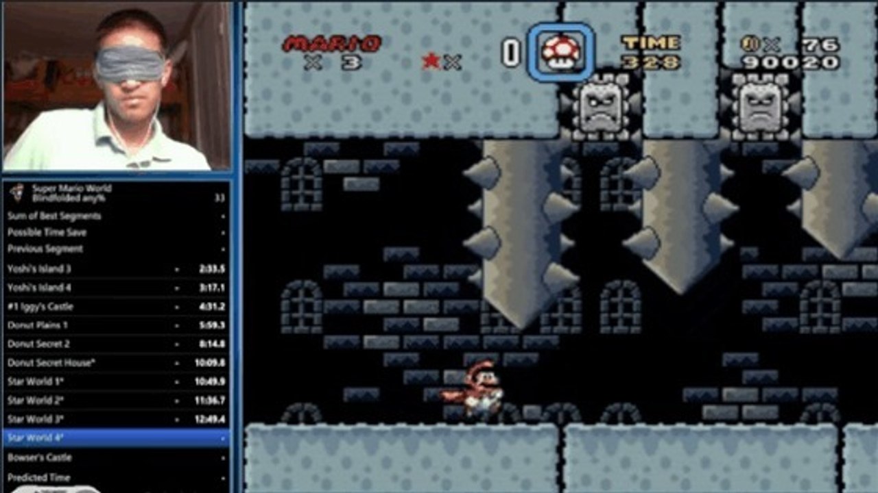 Super Mario World : un joueur établit un nouveau record de speedrun les yeux bandés