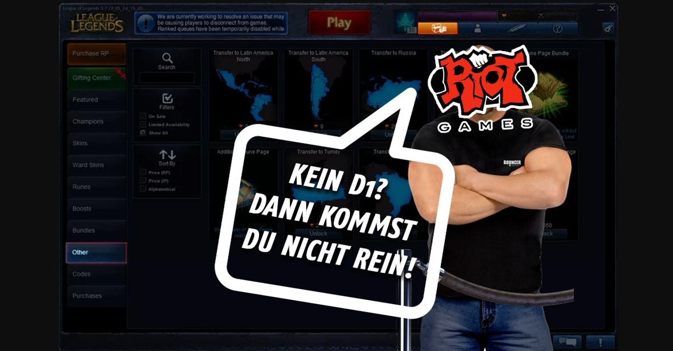 League of Legends Riot einen Server für Diamant1Spieler video Dailymotion