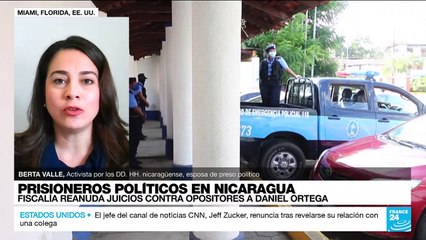 Berta Valle: "Actualmente en Nicaragua existen 170 presos políticos"