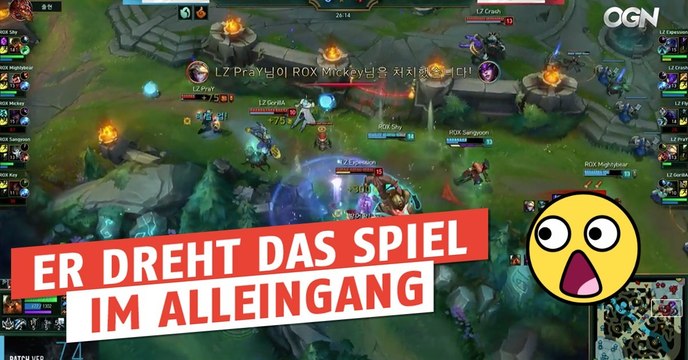 League of Legends: Südkoreanischer ADC rettet Teamfight ganz allein in Profi-Game