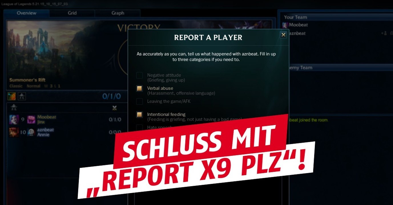 League of Legends: Gruppen-Report bringt nichts