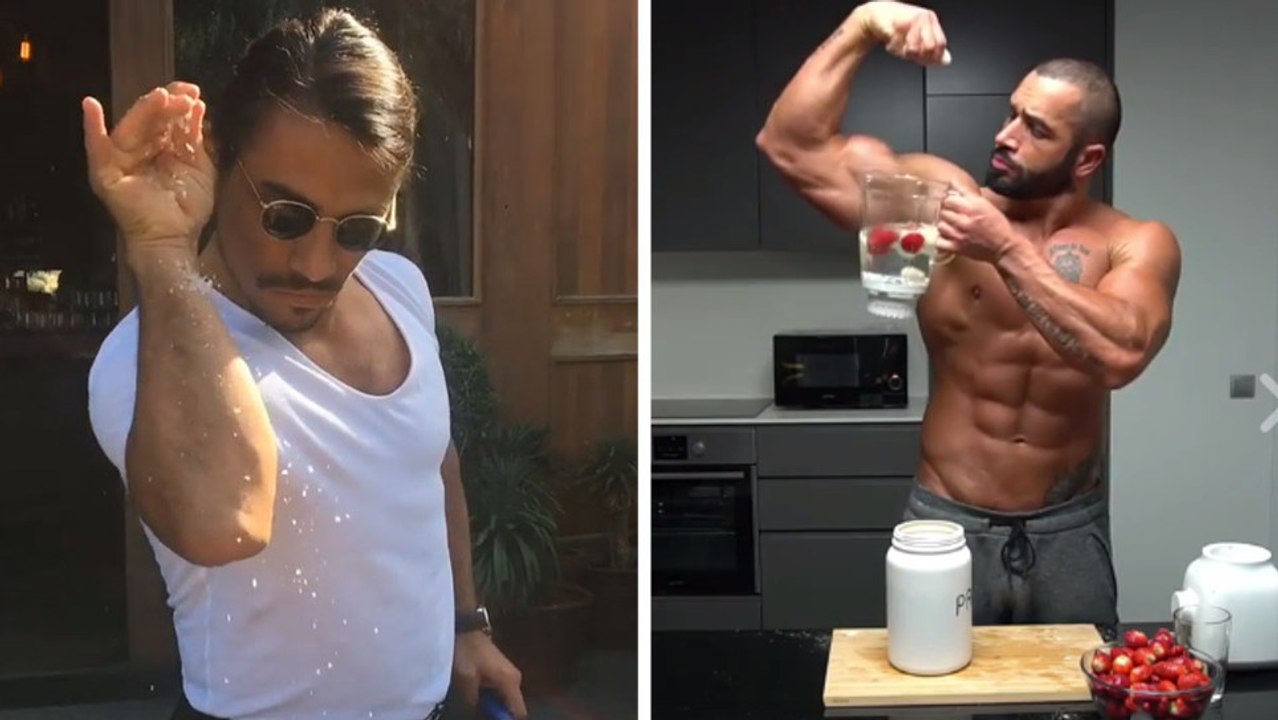 Lazar Angelov macht einen auf 'Salt Bae', als er seinen Protein-Cocktail zubereitet! Einfach genial!