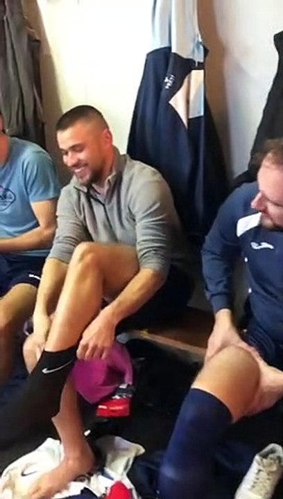 1/16éme Coupe de France Foot Entreprise _Municipaux Bordeaux / LABTEAM _ Vestiaires avant match