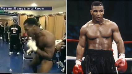 Mike Tyson in der Umkleidekabine vor dem Kampf