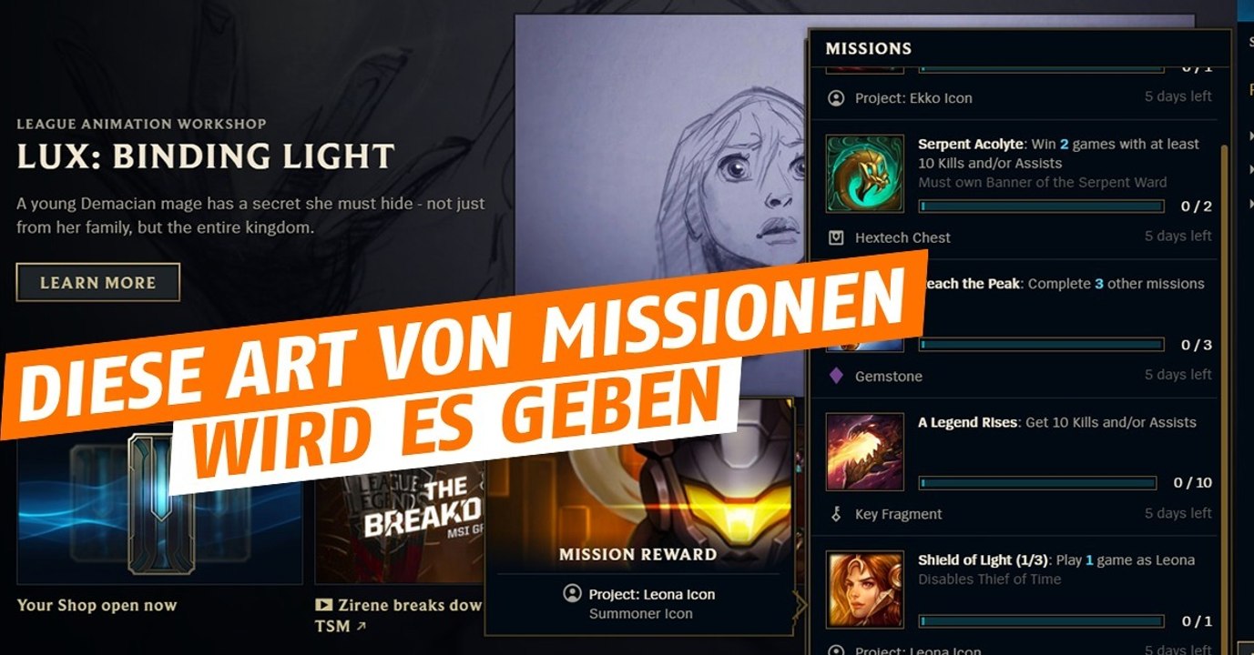 League of Legends: Diese Art von Missionen kommen mit dem nächsten Patch