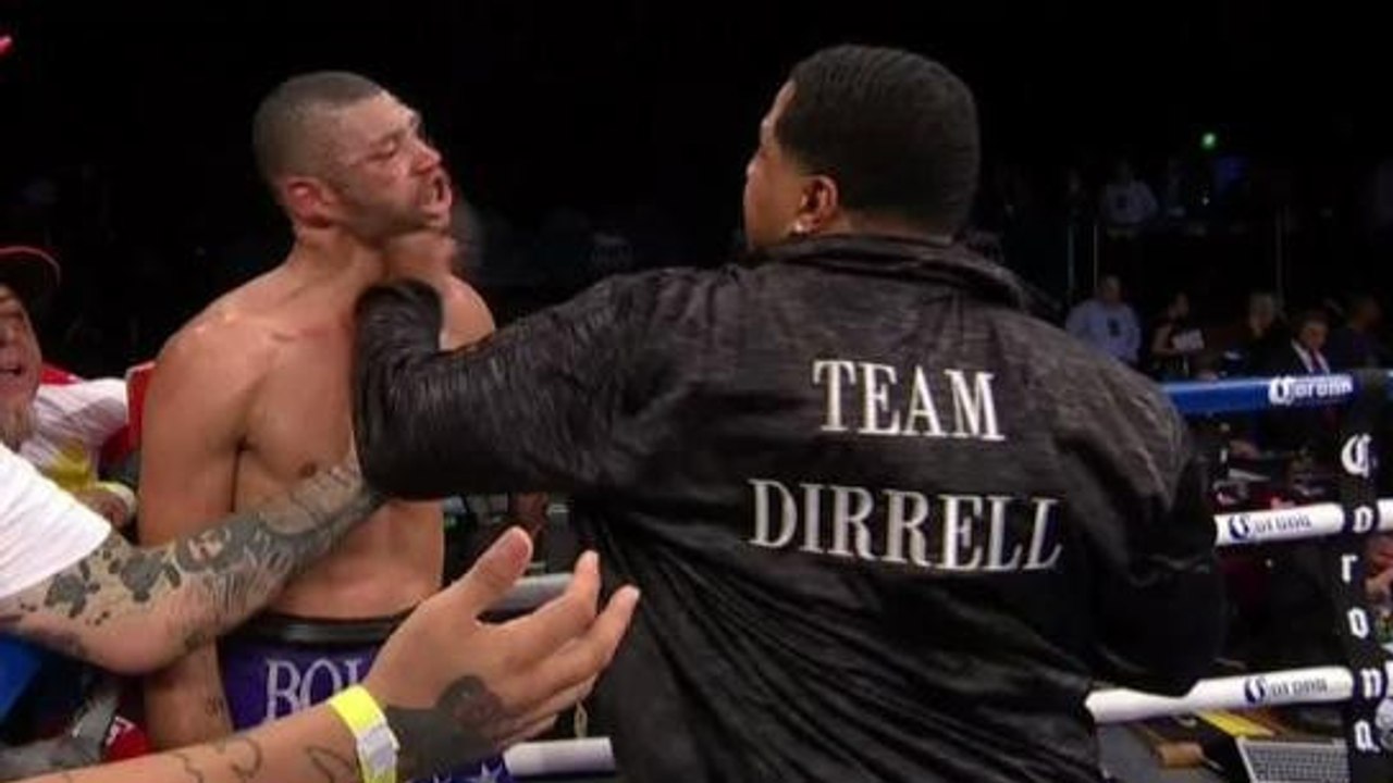 Der Onkel vom Boxer Andre Dirrell rastet nach dem Kampf aus und geht auf den Gegner seines Neffen los