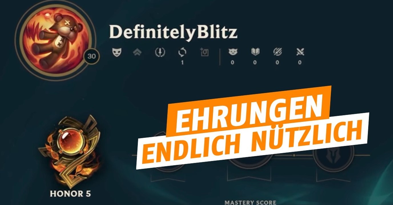 Das neue Ehrensystem spielt endlich wirklich eine Rolle im Spiel