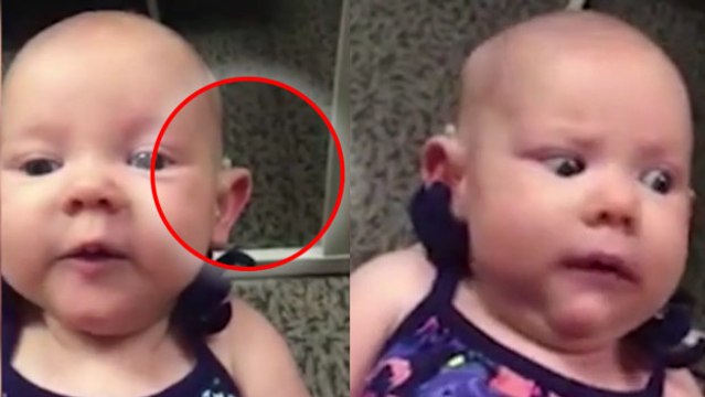 Grâce à sa prothèse auditive, un bébé sourd entend sa maman pour la toute première fois