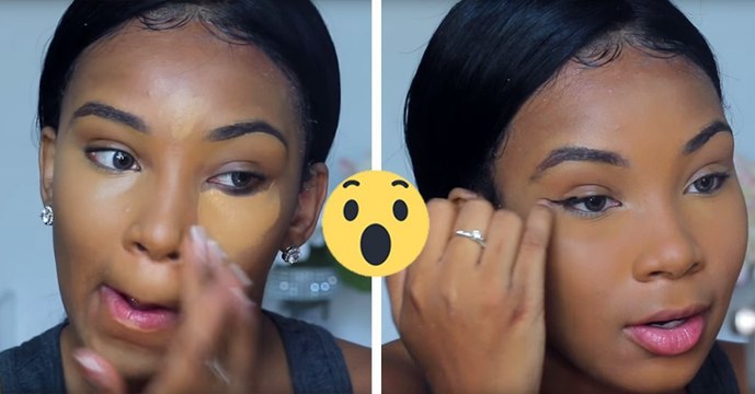 Une Youtubeuse se maquille tout le visage sans utiliser de pinceaux