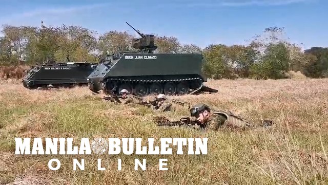 Philippine army conducts a demo exercise for their armored assets