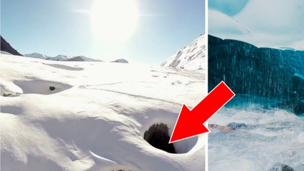 Le Glacier de Mendenhall (Alaska) : sous cet immense glacier se trouve une grotte de 19km de long