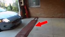 Cet homme a trouvé un système de glissière unique pour optimiser l'espace dans son garage !