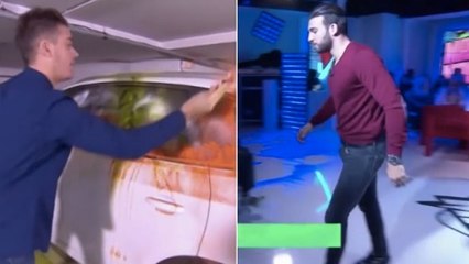 Mad Mag : Andréas Kastrinos détruit la voiture d'Aymeric Bonnery, qui quitte le plateau en colère