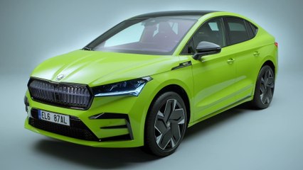 Das neue ŠKODA ENYAQ COUPÉ iV - emotionales Design, progressive Linienführung und illuminiertes Crystal Face