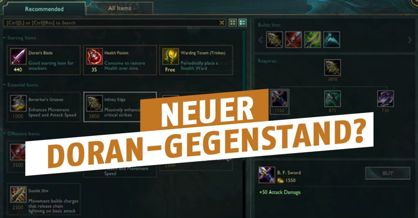 League of Legends: Riot bringt womöglich einen neuen Doran-Gegenstand ins Spiel