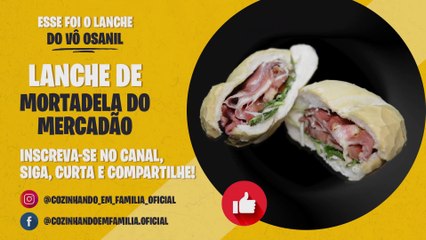 Lanche de Mortadela com Queijo - "versão do lanche de Mortadela do Mercadão de São Paulo"