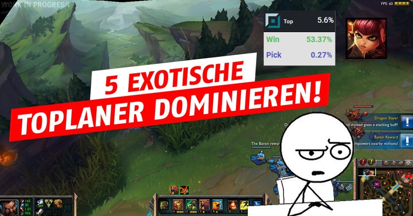 League of legends: mehrere außergewöhnliche champions dominieren die winrate auf der toplane