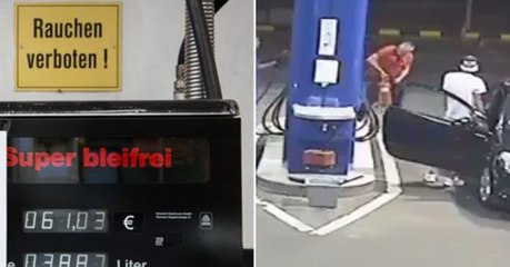 Er weigert sich, seine Zigarette auszumachen. Der Tankstellenwart löst das Problem auf seine Art