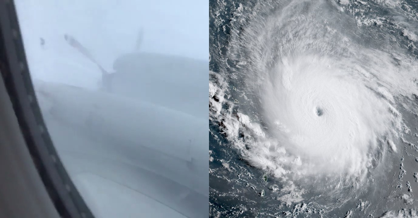 Sie wagen sich mit dem Flugzeug in das Herz von Hurrikan Irma