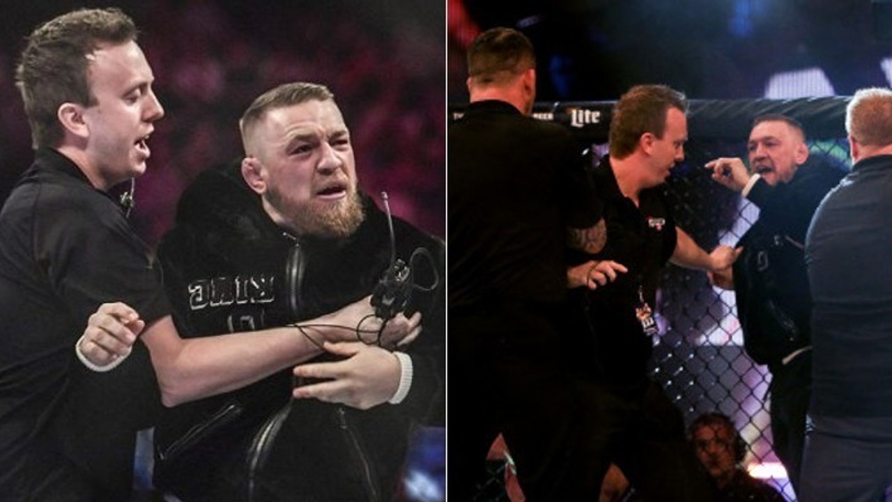Bellator: conor mcgregor greift den kampfrichter marc goddard nach dem sieg von charlie ward an