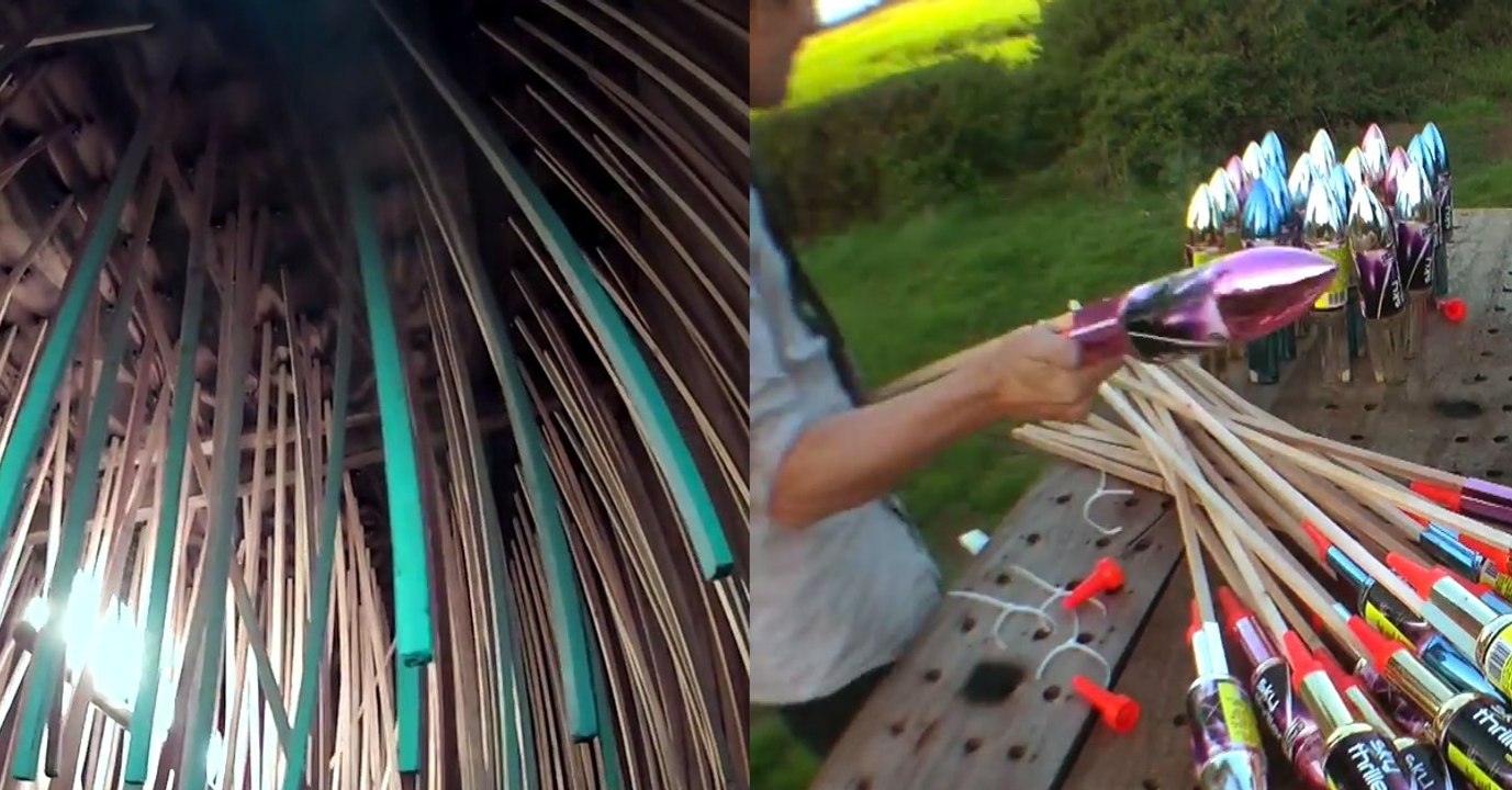 Er zündet 300 Raketen auf einmal