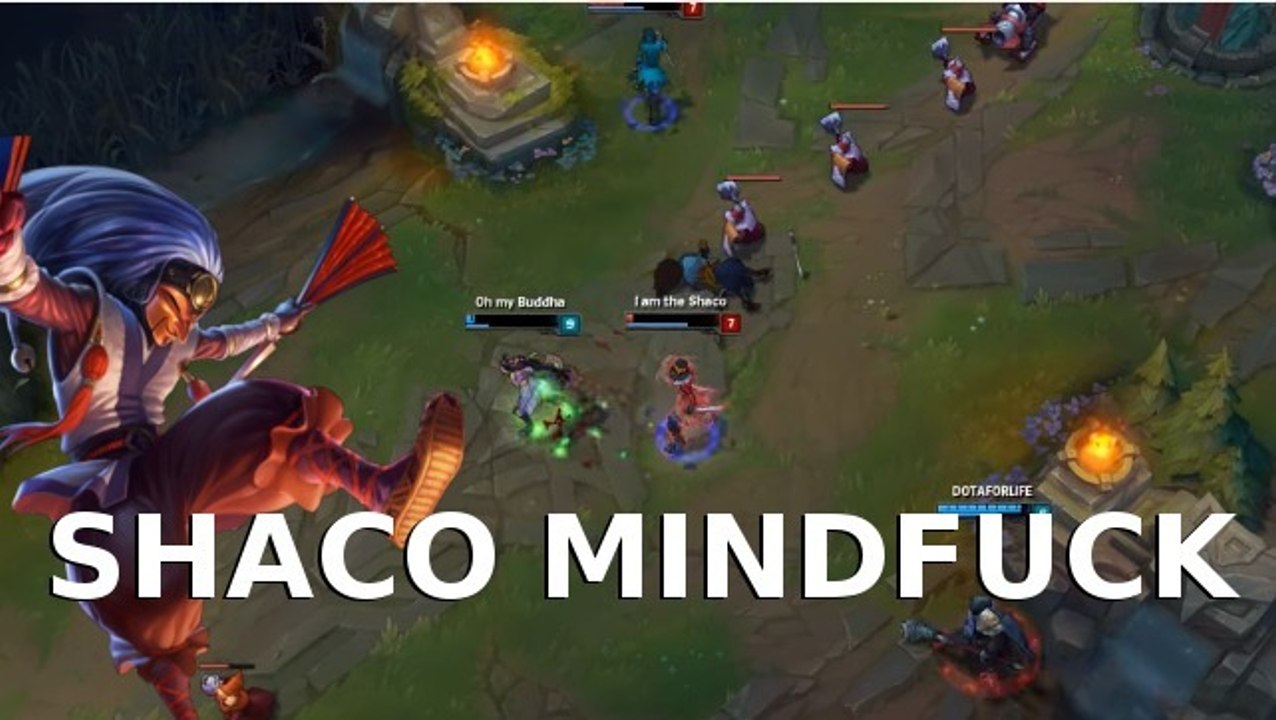League of Legends : Shaco gank facilement une Diana et un Jax
