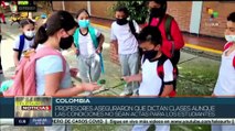 Maestros colombianos realizaron plantón en demanda de garantías laborales