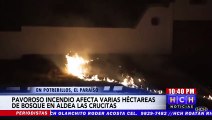 Incendio de zacatera afecta la aldea Las Crucitas de El Paraíso