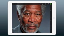 Cet artiste reproduit le visage de Morgan Freeman sur son iPad