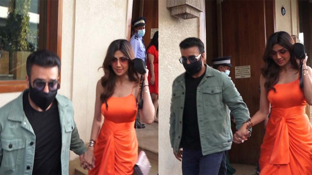 Shilpa Shetty का हाथ थामे Shamita की Birthday party से निकले Raj Kundr | FilmiBeat