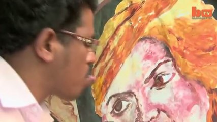 Cet homme peint d'une drôle de façon. Vous n'allez pas en croire vos yeux