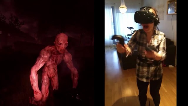 HTC Vive : elle essaye pour la première fois un jeu en réalité virtuelle et devient complètement folle