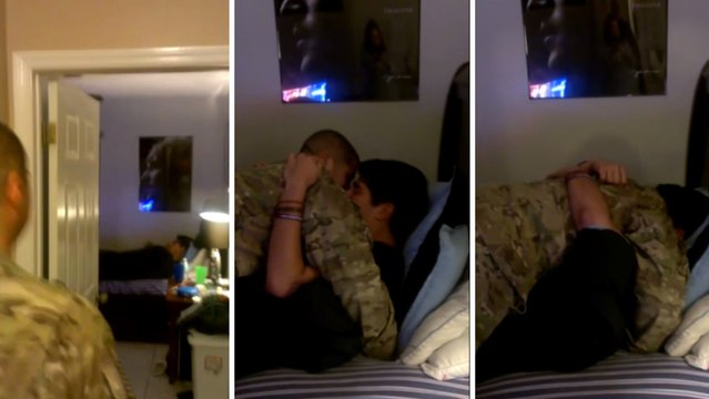 Ce soldat n'avait pas vu son frère depuis de longs mois. Leurs retrouvailles sont émouvantes