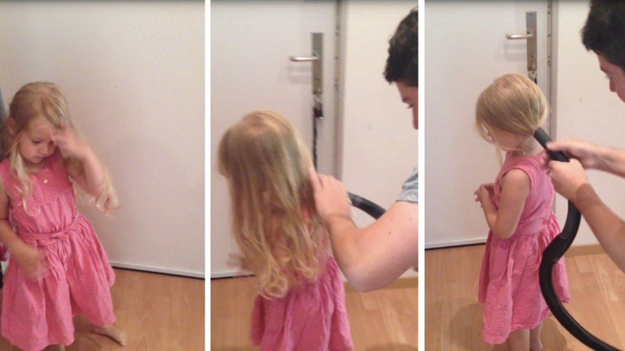 Ce papa très malin a trouvé une technique incroyable pour coiffer sa fille en moins de 10 secondes. Vous n'allez pas en revenir
