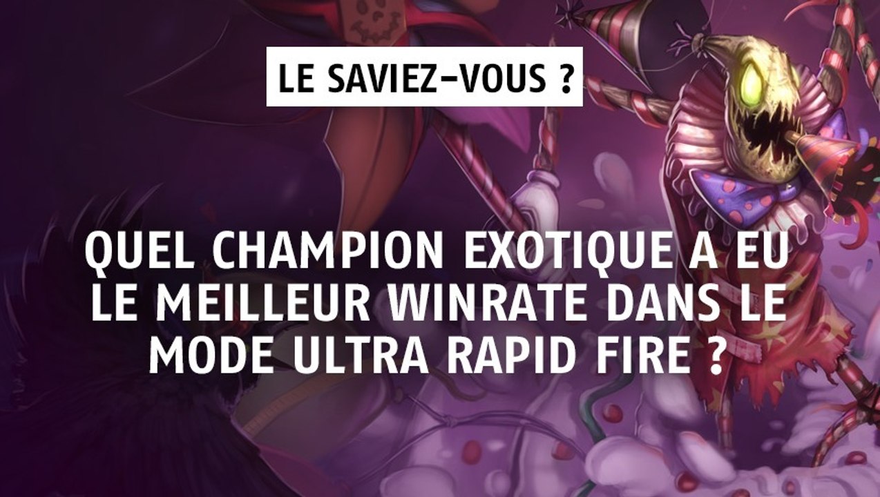 League of Legends : quel champion exotique a eu le meilleur winrate dans le mode Ultra Rapid Fire ?