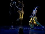 Astad Deboo performs a dramatic contemporary dance with Thang-ta