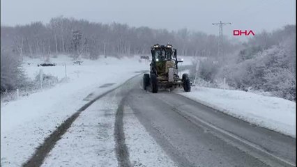 TEKİRDAĞ'IN YÜKSEK KESİMLERİNDE KAR ETKİLİ OLUYOR