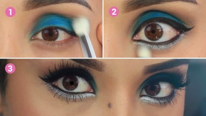 Réalisez très facilement un sublime maquillage bleu électrique