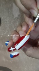 Nail art tips untuk pemula "menggambar bendera austria"