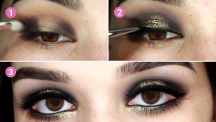 Comment réaliser un superbe smokey-eye doré pour une soirée ?