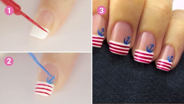 Une jolie manucure marine en quelques minutes seulement