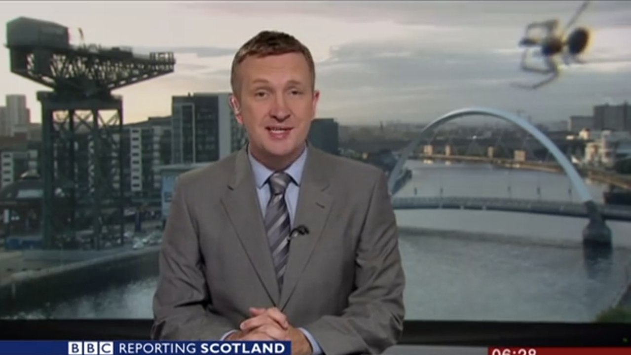 Ce présentateur télé s'est fait voler la vedette par une araignée en plein direct. Frissons garantis !