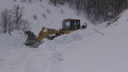 Çığdan kapanan köy yollarında çalışmalar sürüyor