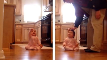 Cette petite fille est toujours heureuse de voir son père. Sa réaction est attendrissante