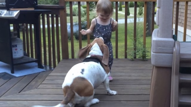 Ce chien et cette petite fille adorent danser ensemble. Ils sont adorables