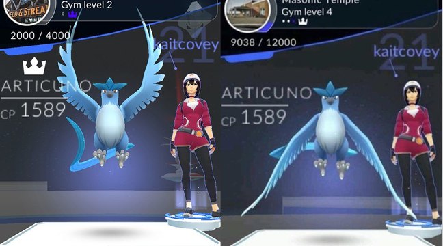 Pokémon Go : un dresseur place un Artikodin dans une arène aux Etats-Unis